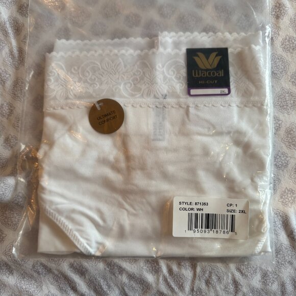 Wacoal Comfort Touch Hi-Cut Brief Panties Lot of 6 White Sand Size 2XL Brand New - Picture 7 of 9